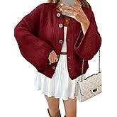 Saodimallsu Women 2025 Oversized Button Down Cardigan Chunky Knit Long Sleeve Sweater