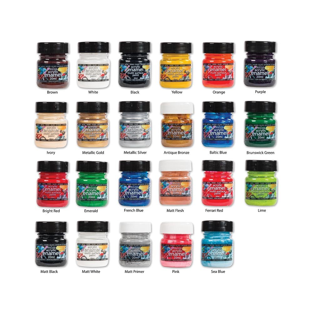 Polyvine 729870011144 20ml Acrylic Enamel Paint Bright Red