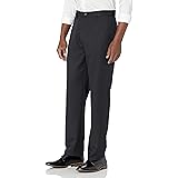 Amazon Essentials Men's Expandable Waist Classic-Fit Flat-Front Dress Pants