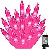 100 LED Pink Valentine Lights, 32.5ft 16Modes Valentine Room Lights, connectable Plug in Pink Christmas String Light Indoor Outdoor for Christmas Bedroom Valentines Party Galentine's Day Decoration