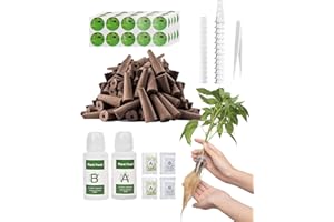 RAINPOINT 134PCS Hydroponic Pods Kit - Seed Pod Kit for Aerogarden and All Brand - 1 PCS AB Food, 2 PCS Fertilizer, 13 PCS Baskets, 13 PCS Covers, 52 PCS Grow Sponges, 52 PCS Labels, 1 PCS Tweezers