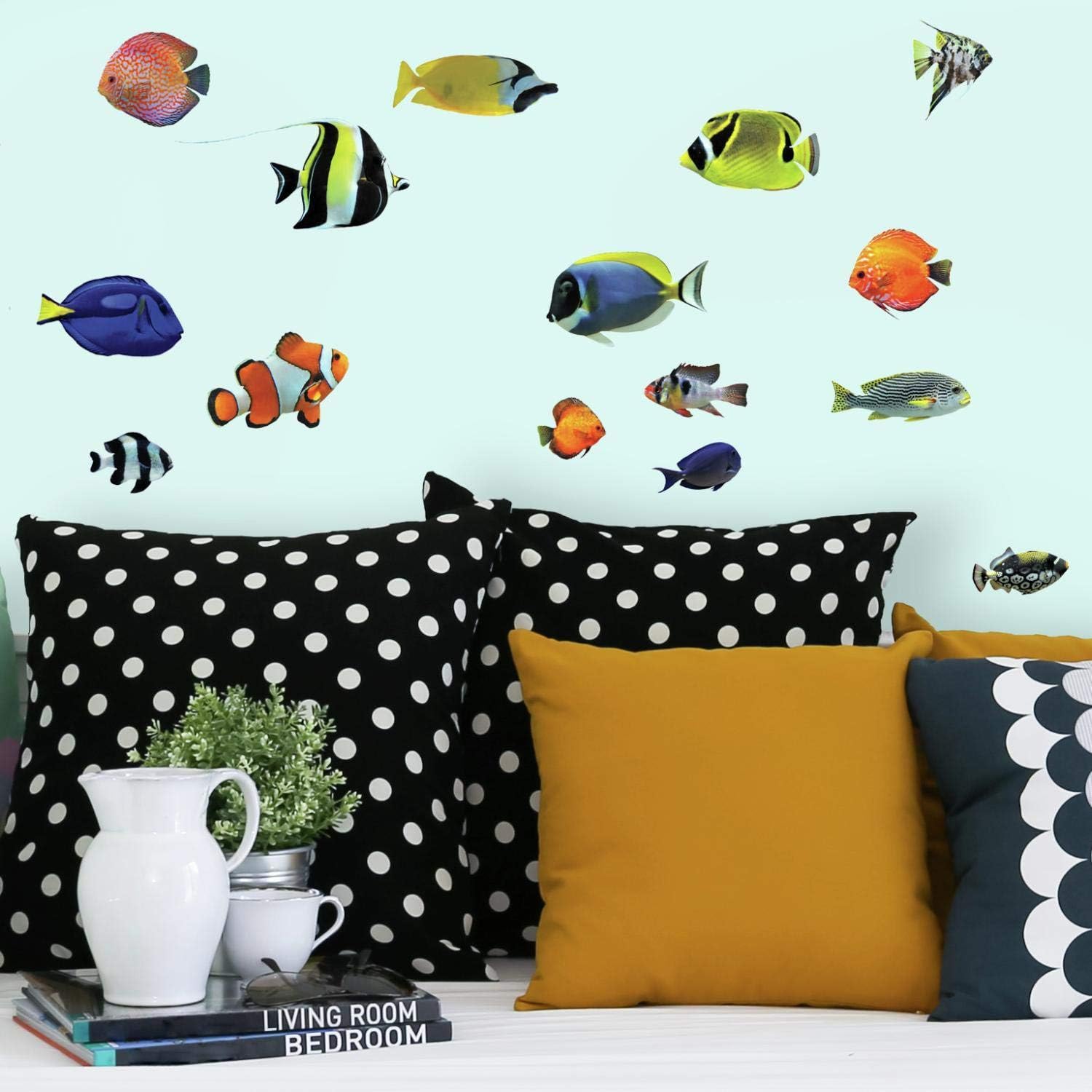 RoomMates RMK3899SCS Tropical Fish Peel and Stick Wall Decals
