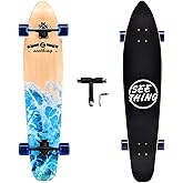 seething 42 Inch Longboard Skateboard Complete Cruiser Pintail,The Original Artisan Maple Skateboard Cruiser Pintail for Cruising, Carving, Free-Style and Downhill