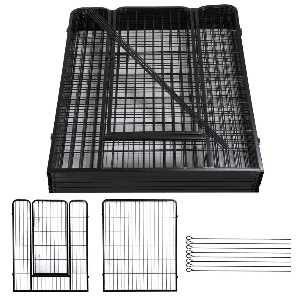 Topeakmart Heavy Duty Pet Dog Pen Fence Foldable Metal Portable Puppy