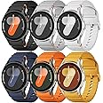 Sport Band for Samsung Galaxy Watch 7 Band 40mm 44mm,No Gap Soft Silicone Strap for Galaxy Watch 6 5 4 FE Band 40mm 44mm/Galaxy Watch 6/4 Classic 47mm 43mm 46mm 42mm/Watch 5 pro 45mm Men Women,6 Pack