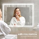Dripex Bluetooth LED Bathroom Mirror 500x700mm Anti-fog Shaver Socket view 5