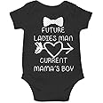Future Ladies Man Current Mama's Boy Bodysuit Funny Infant Outfit Comfy Baby Boy Clothes