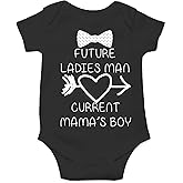 Future Ladies Man Current Mama's Boy Bodysuit Funny Infant Outfit Comfy Baby Boy Clothes