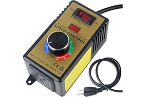 BOXYOUPING AC Motor Speed Controller 100V-120V, 15A Max – Electric Fan Speed Regulator with Overload Protection, Electronic Voltage Regulation, and LED Voltage Display