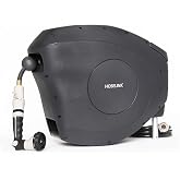 HOSELINK Classic Charcoal 100ft Automatic Retractable Garden Hose Reel, 1/2" UV-Stabilized Kink-Free Hose, Wall Mounted Complete Watering Solution for Backyard, Garden &amp; Outdoor