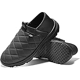 OOW Slippers for Men with Memory Foam House Shoes Lightweight Plush Slip on Garden Loafer Slippers Indoor Outdoor