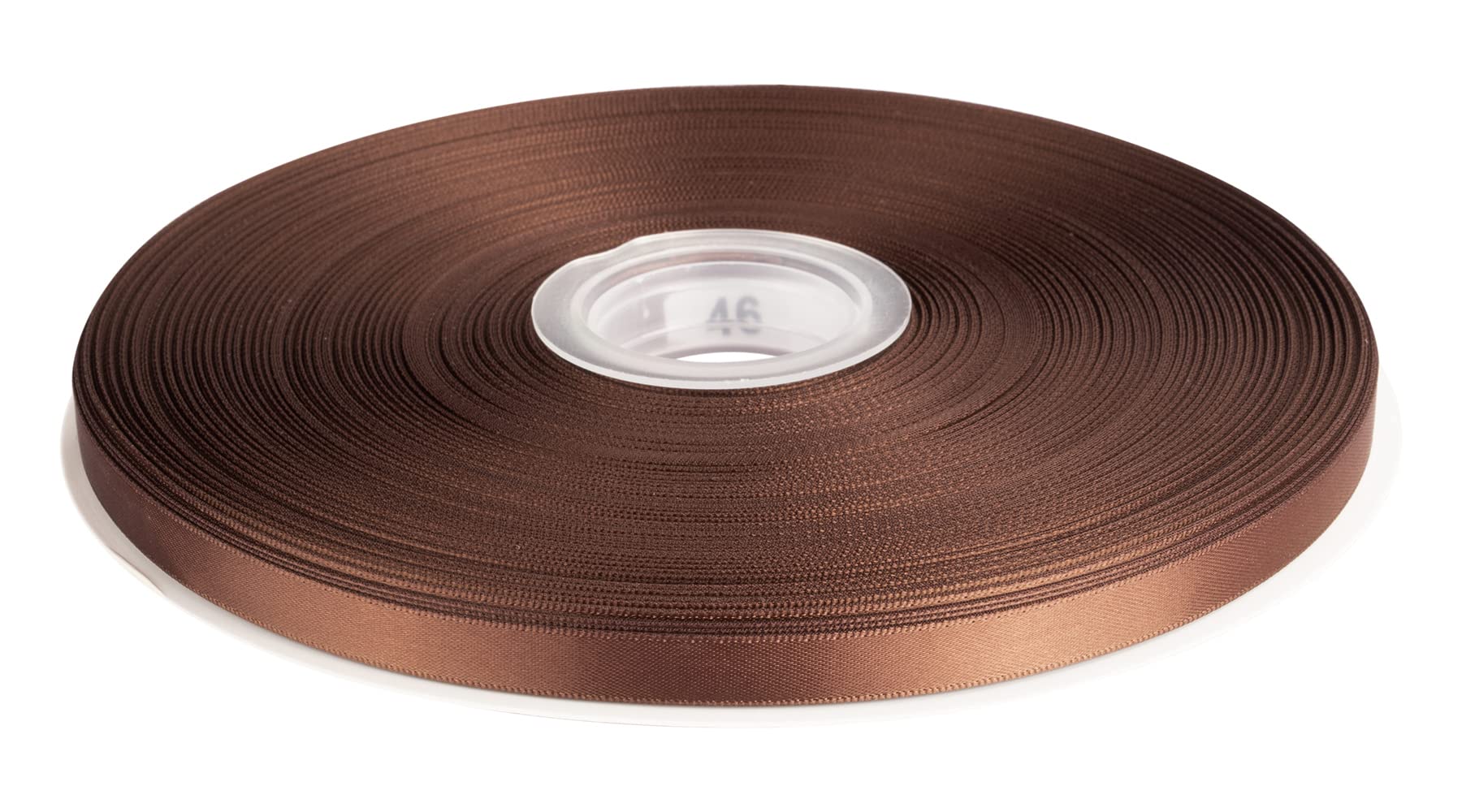 Double Faced Satin Ribbon, 9mm X 91M, Solid Polyester Ribbon for Gift Wrapping, Crafts, Wedding Party Ceremony Decoration, Floral Arrangement, Sewing (Brown) — image 1