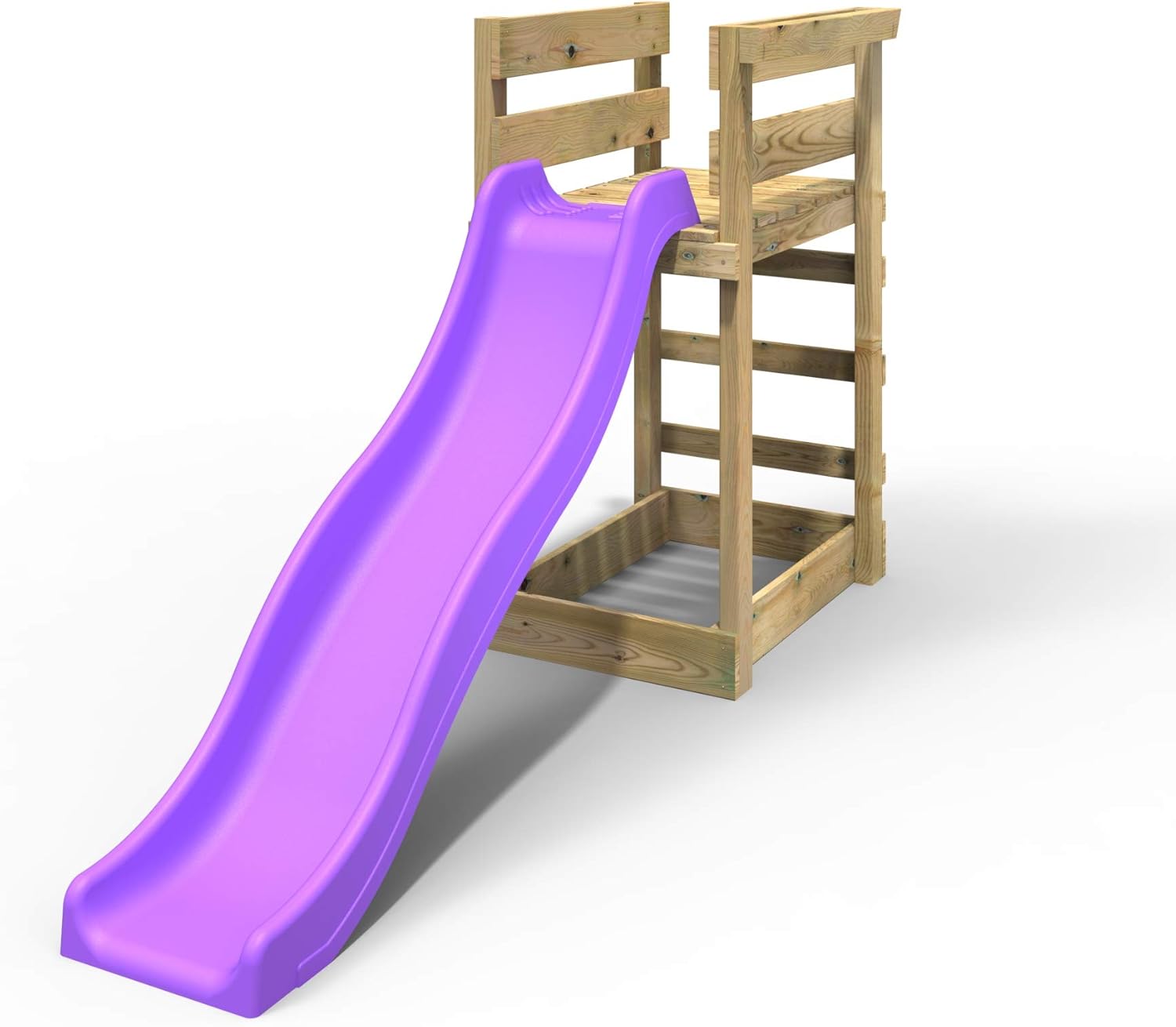 Rebo Addon Wooden Platform with 6FT Slide Wooden Garden Swing Sets