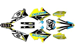 Kalair GFX Graphics Kit for Suzuki RM125 RM250 2001-2008 Polisport Restyle Plastics Division Series Yellow 9 Mil - Easy Go - 