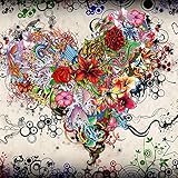 Fairylove 30×30 Diamond Painting Kit Full Love Heart Diamond Bead Painting Kit Diamond Embroidery Kit,Bloom and Carps
