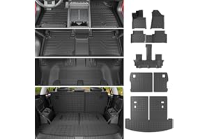 powoq Fuel&Hybrid Floor Mat Compatible with 2024-2026 Santa Fe Cargo Liner Trunk Mat TPE Cargo Mat 2nd Row Backrest Mat Replacement for 2024 2025 2026 Santa Fe Accessories