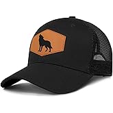 Wolf Baseball Cap for Wolf Lovers,Leather Trucker Hat Snapback Hat for Men Women Brown