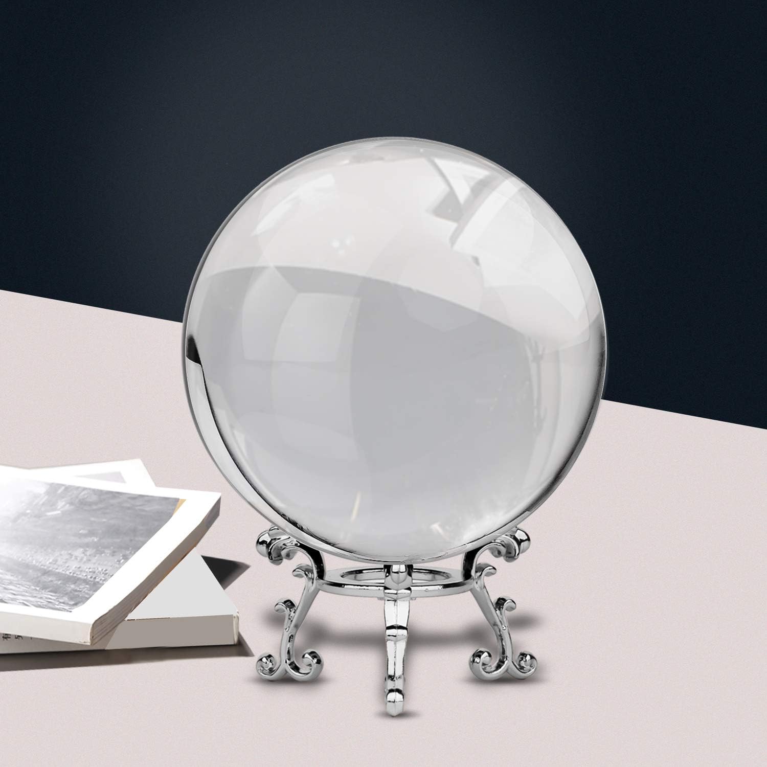 MerryNine 80mm/3.15" Photograph K9 Crystal Ball with Stylish Metallic Stand, Decorative and Photography Accessory (Transparent) - Image 5