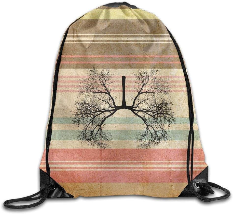 Etryrt Premium Print Drawstring Bags, Gym Drawstring Bag Popular Lungs Backpack Bag for Men Women