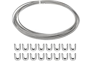 PATIKIL 16.4Ft 304 Stainless Steel Spiral Boning, Flat Metal Corset Boning with 40 pcs 5mm boning tips for Corset Lacing Cost