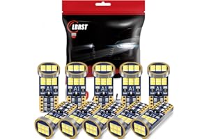 LBRST 10-Pack 194 LED Bulb, T10 LED Bulb, White 6000K Super Bright 168 LED Bulb, 921 2825 W5W LED Replacement Bulb for Dome Map Door Instrument Licenses Plate Light