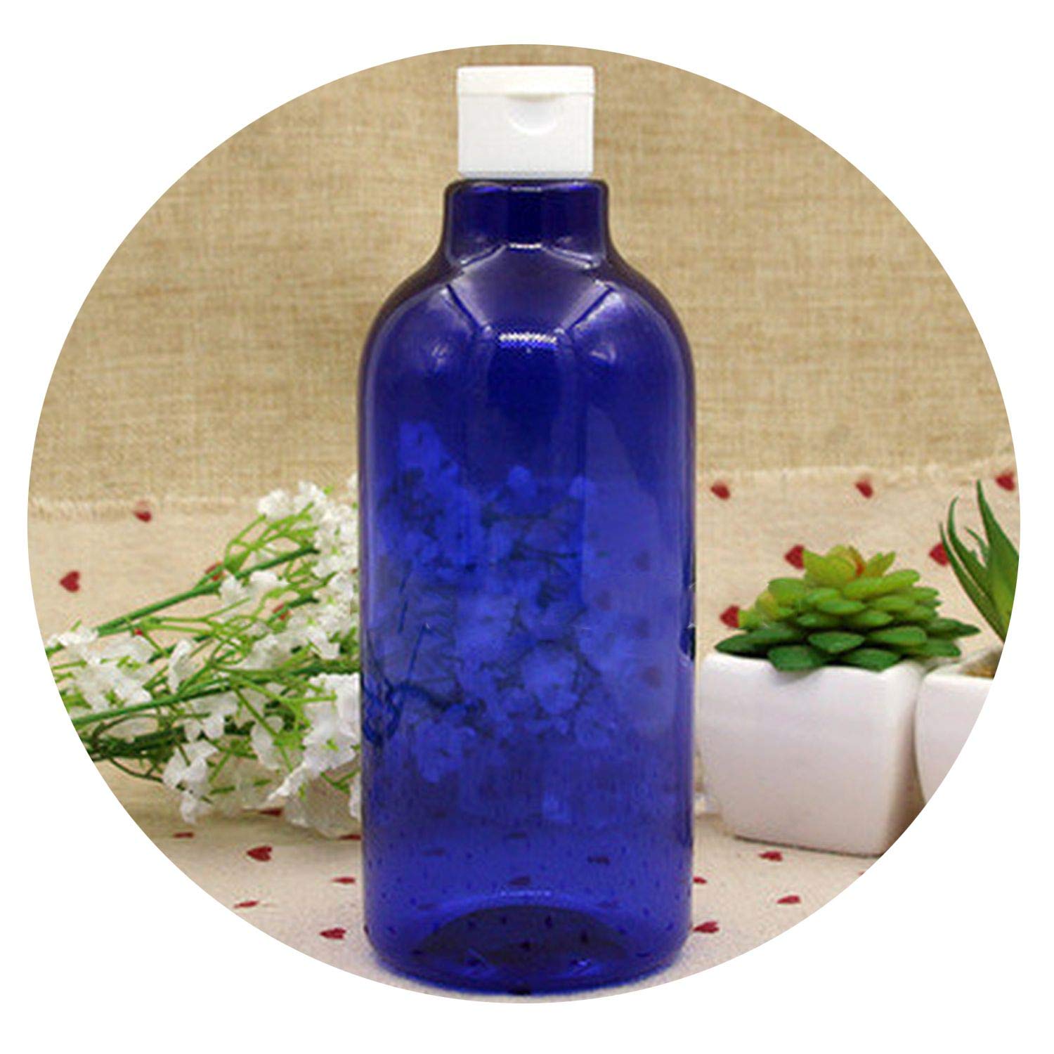 2/10pcs 500ml big capacity blue green brown PET plastic empty cosmetic packaging bottles with flip screw cap lid lotion shampoo,10pcs,white cap