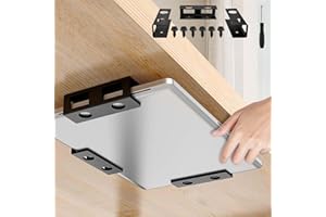 Under Desk Laptop Mount and Shelf, Metal Under Desk Shelf Holder with Screws, Holder Set for Desks Organization for Devices u