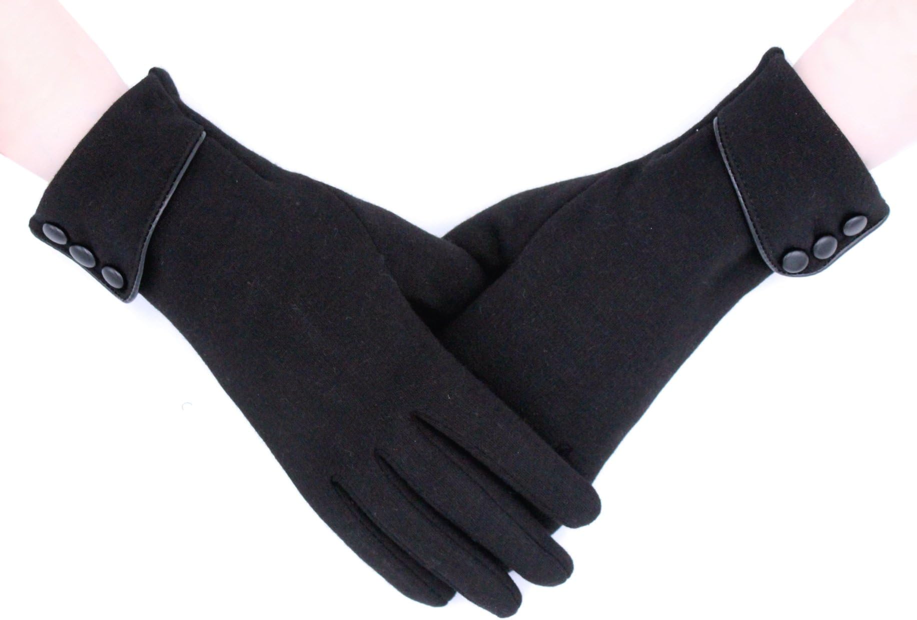 Iuway Women's Touch Screen Gloves Fleece Lined Thick Warmer Winter Texting Gloves