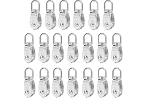MUKCHAP 20 Pcs M15 Single Pulley Block, V-Shaped Wire Rope Crane Traction Fixed Wheel,Stainless Steel Pulley Bearing Single W