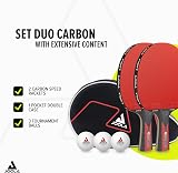 JOOLA Duo Carbon Table Tennis Set – 2 Carbon Paddles, 3 Balls & Case view 2