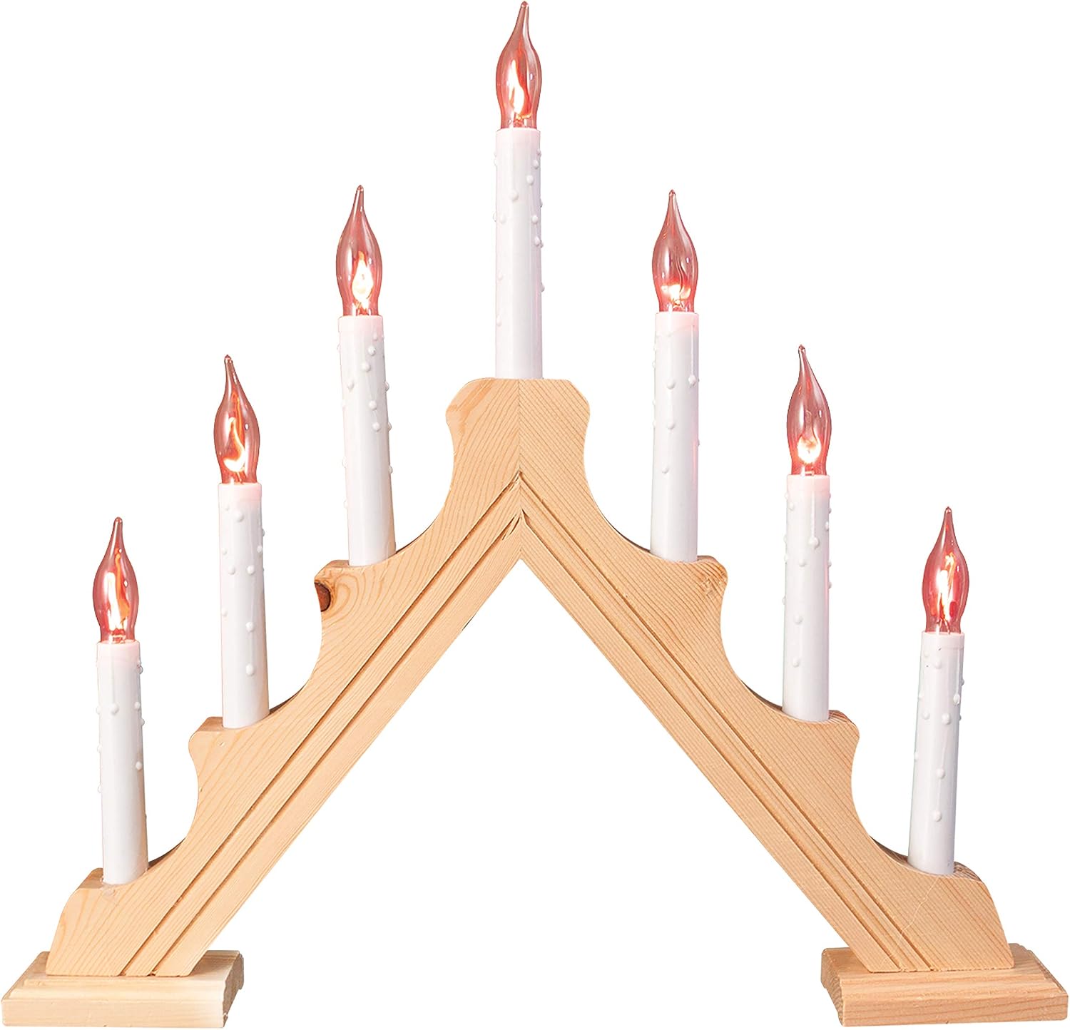 The Christmas Workshop 70800 Wooden Christmas Candle Bridge/Pine Wood Finish/Features Flickering Bright Orange Flames/Unique Christmas Lights / 40 x 33 x 5cm / Mains Powered - Image 5
