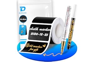 DZSEE Chalkboard Labels for Jars - 140 Pcs Reusable Waterproof Chalk Stickers with 2 Chalk Marker, Organize Home & Kitchen, Storage Bins, Parties, Weddings (Rectangle)