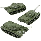 TimMee Toy Tanks for Plastic Army Men - Olive Green WW2 3pc - Made in USA