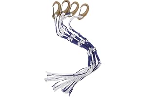 JEWEDECO 4pcs Tzitzit Tassels Prayer Shawl Strings with Blue and White Fringes and Lobster Clasp Set