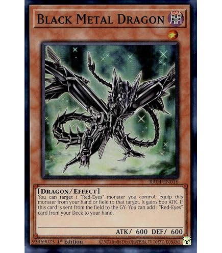 Amazon.com: YU-GI-OH! - Black Metal Dragon (LDK2-ENJ06