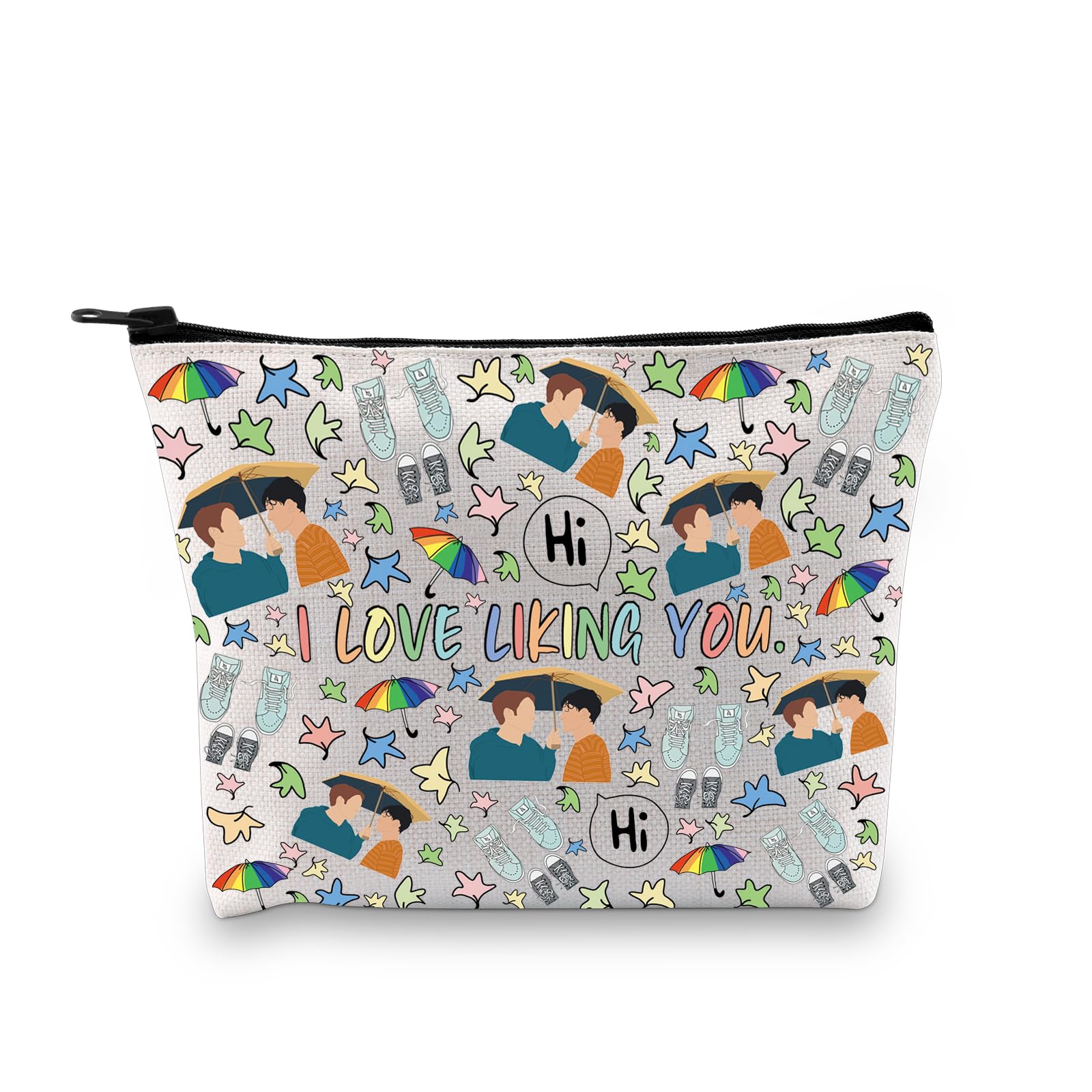 PLITI Heartstopper Gift Nick and Charlie Gifts I Love Liking You LGBTQ Couple Zipper Pouch LGBT Pride Gift Makeup Bag (Liking You bagU)