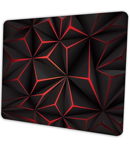 SSOIU Red & Black Paint Explosion Design Mouse Pad - 240x200x3mm Non-Slip Rubber Base