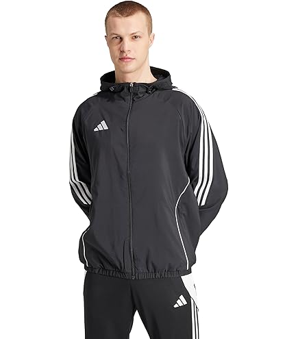 adidas Men's Tiro 24 Rain Jacket, Black/White, X-Small at Amazon
