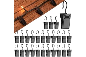 Gisafai Christmas Shingles Light Clips Asphalt Roof Light Clips Mini Gutters Hooks for Hanging Christmas Outdoor Decoration, Electroplated Iron(Black,50 Pcs)