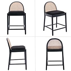 HEAH-YO Rattan Counter Stools Set of 2, 26 Inches