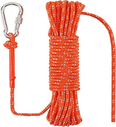 NorthPada 6 mm 10 m Floating Rope Orange Mooring Dock Line Reflective