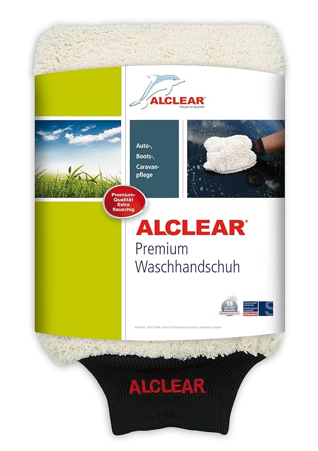 ALCLEAR Mikrofaser Handschuh zum Auto waschen mit Shampoo: besser als ein Auto Wasch Schwamm, Poliertuch oder Microfasertuch;