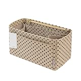 ZTUJO Purse Organizer Insert For Handbags, Silky Touching Bag Organizer Insert With Bottle Holder, Perfect for Speedy, Neverfull, Tote,ONTHEGO,Artsy,Handbag and More (small, Brown polk dots Beige)