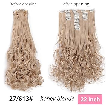 Amazon Com Betterluse 8 Pcs Set Full Head Long Wavy Synthetic 18