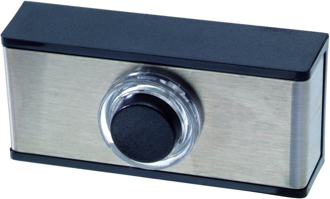 Friedland D611 "Gem" Wired Bell Push - Brushed Chrome effect/Black (Non illuminated), silver