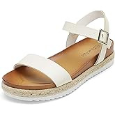 DREAM PAIRS Women’s Open Toe Ankle Strap Espadrille Casual Flatform Platform Wedge Sandals