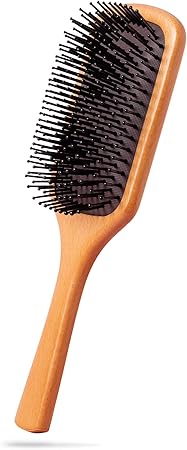 Amazon Pinjeas高級 ヘアブラシ 木製 パドルブラシ くし ヘアケア 血行促進 薄毛改善 頭皮マッサージ 木製櫛 艶髪 美髪ケア 頭皮に優しい メンズ レディース キッズに適用 Sawors ヘアブラシ 通販