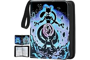 EACARD 4 Pocket Card Binder Cards Holder, Waterproof Trading Binders Fits 400 Cards Collection Albums with 50 Removable Sleeves, Portable Card Games Display Storage Cases