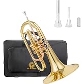 AUROSUS JMG-600 marching mellophone instrument for high school band | f key mellophone marching band brass with phosphor copper leadpipe and gold lacquer for marching band instruments.