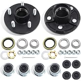 GREPSPUD 5x4.5 Trailer Hub Kits for 3500lb 1-1/16'' to 1-3/8'' Tapered Axle | 5 on 4.5'' Trailer Idler Hubs 5 Lug, Wheel Hub Assembly with L44649 L68149 Bearings, for #84 Spindle Boat RV Utility Trailers